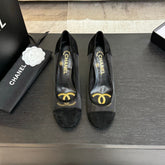 HIGH HEEL 85 MM SANDALS IN BLACK SUEDE AND MESH